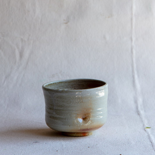 Wood Fire Shino Tea Bowl #19lh01