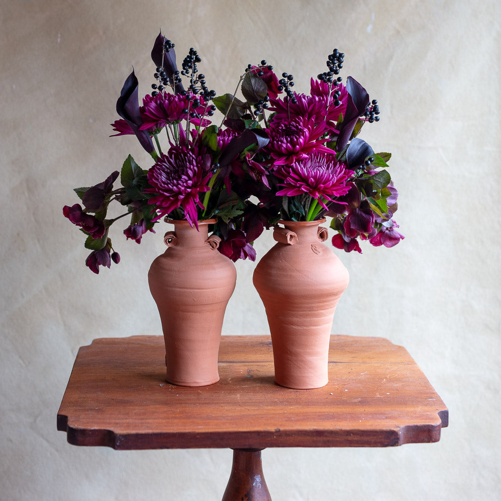 Vase En Terre Cuite à 2 Anses - Poterie Artisanale - Terracotta