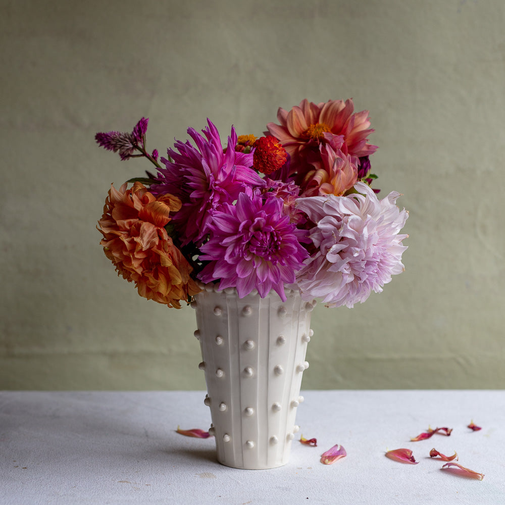 Vase with Column Beads #4252