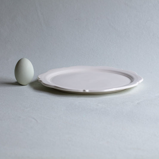 Creamware Hand Cast Scallop Salad Plate