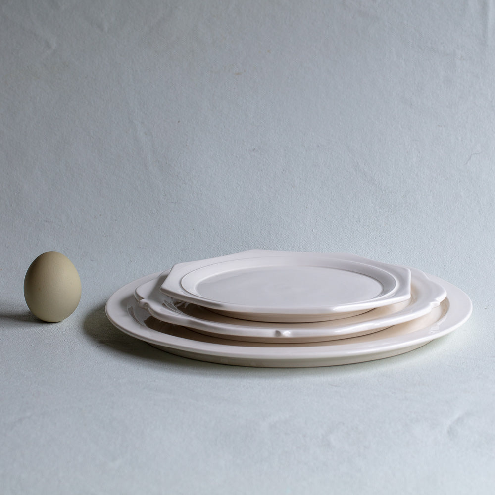 Creamware Hand Cast Scallop Salad Plate