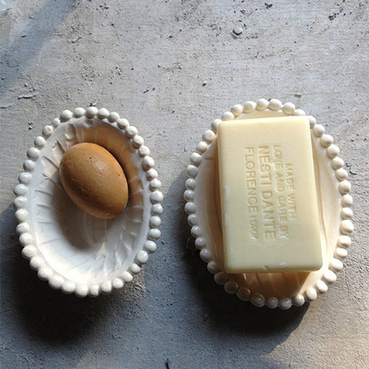 Flat Soap Dish with Beads (each sold separately)