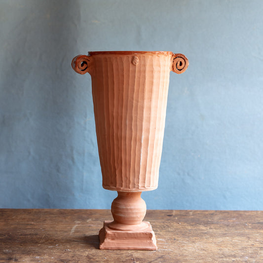 Terracotta Momo Vase Coiled Handles #0519