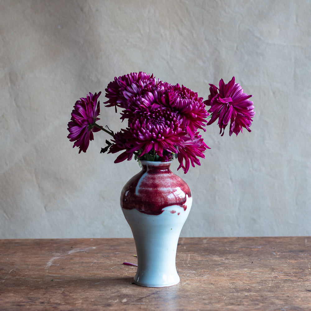 Fraiser Celadon and Oxblood Porcelain Vase #0868