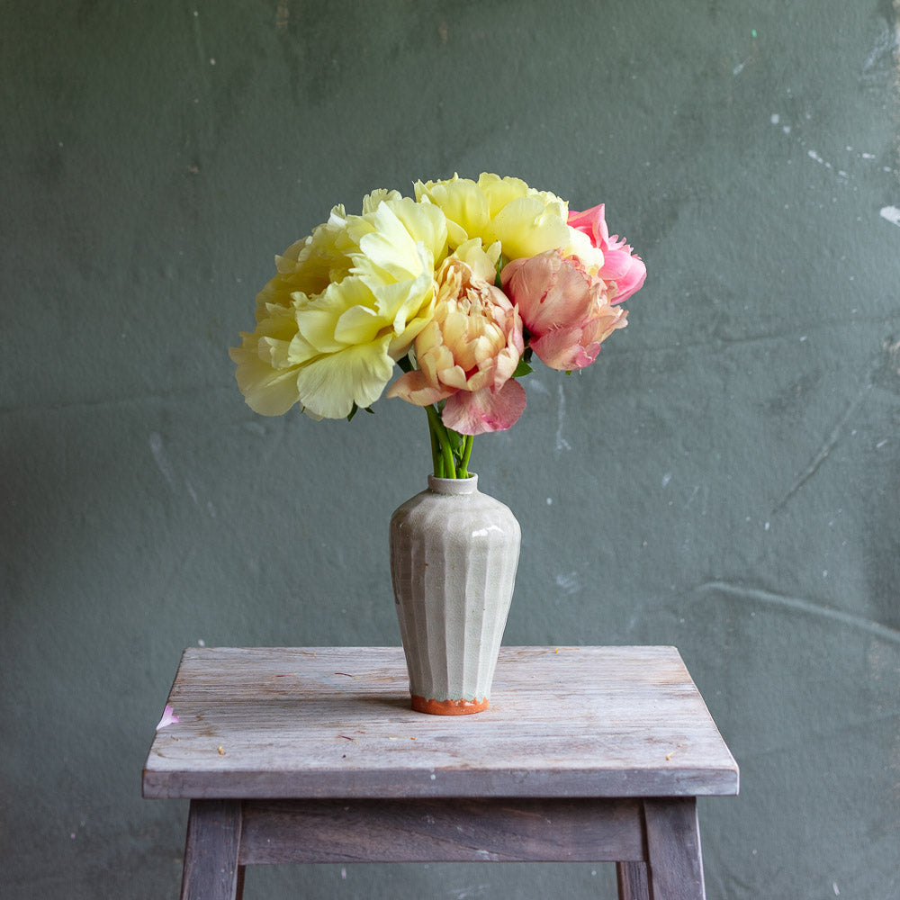 Wood Fired Ash Porcelain Stoneware Bud Vase #514F