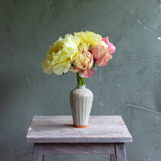 Wood Fired Ash Porcelain Stoneware Bud Vase #514F