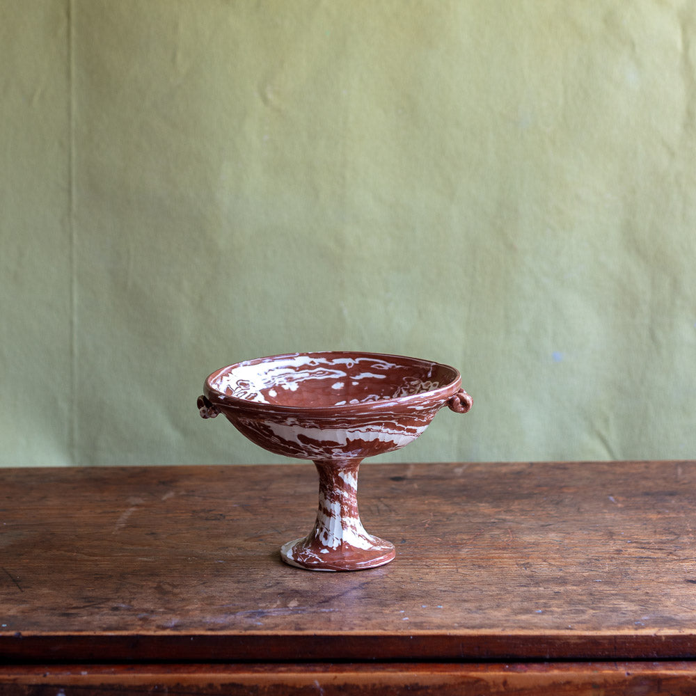 Marbleized Pedestal Bowl #1776