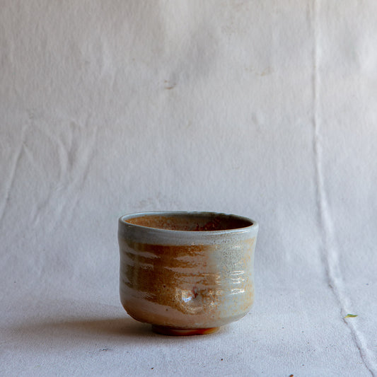 Wood Fire Shino Tea Bowl #19lh01