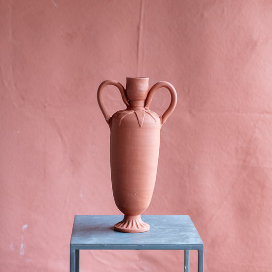 Terracotta Vase with Petals #7756