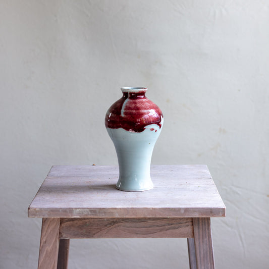 Porcelain Celadon and Oxblood Vase #204C