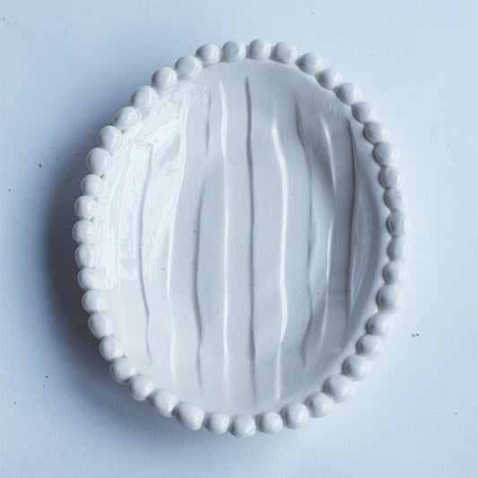 Flat Soap Dish with Beads (each sold separately)
