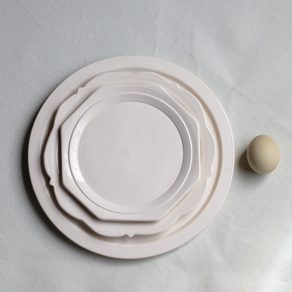 Creamware Hand Cast Scallop Salad Plate